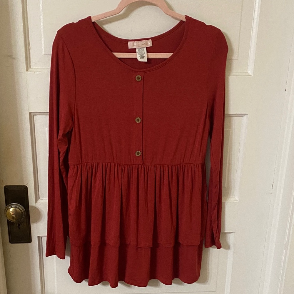 Sweet Adelyn Scarlet Button-Down Blouse Made in the USA Small Brand New